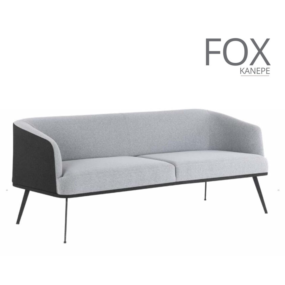 Fox Antrasit / Gri Metal Ayaklı Ofis Kanepesi