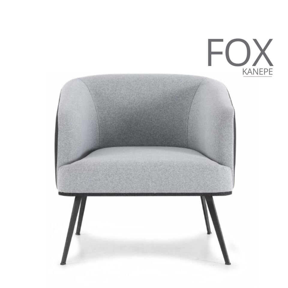 Fox Antrasit / Gri Metal Ayaklı Ofis Kanepesi