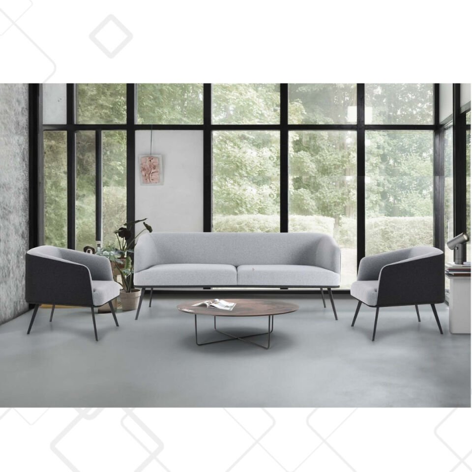 Fox Antrasit / Gri Metal Ayaklı Ofis Kanepesi