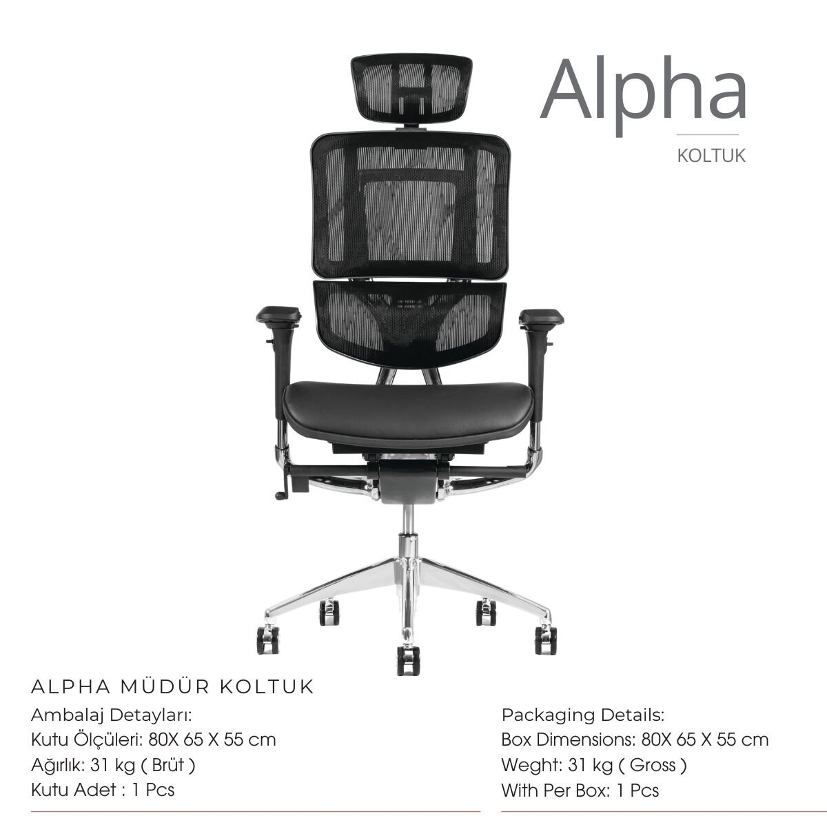 Alpha Fileli Ofis Koltuğu