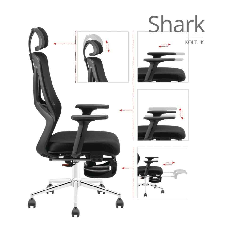 Shark Fileli Ofis Koltuğu